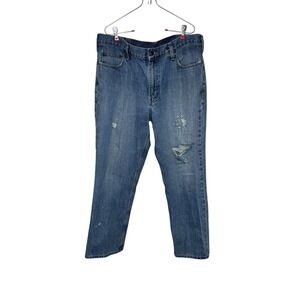Carhartt Men's Jeans Relaxed Fit Distressed & Spots‎ Denim 101483-980 Blue 38X30